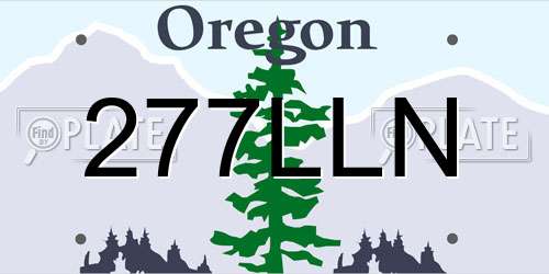 277LLN Oregon License Plate