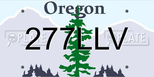 277LLV Oregon License Plate