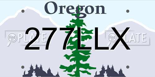 277LLX Oregon License Plate
