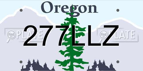 277LLZ Oregon License Plate