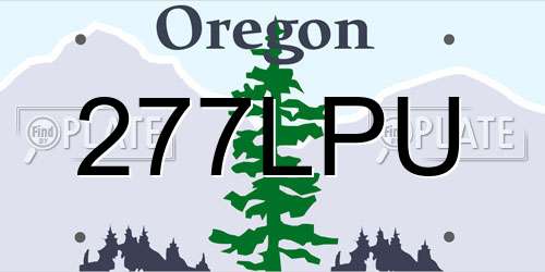277LPU Oregon License Plate