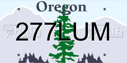 277LUM Oregon License Plate