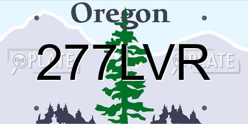 277LVR Oregon License Plate