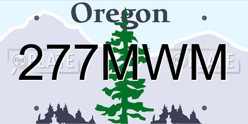 277MWM Oregon License Plate
