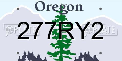 277RY2 Oregon License Plate