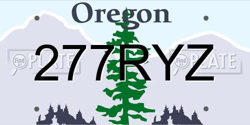 277RYZ Oregon License Plate
