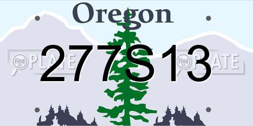 277S13 Oregon License Plate