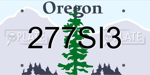 277SI3 Oregon License Plate