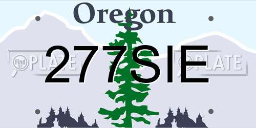 277SIE Oregon License Plate