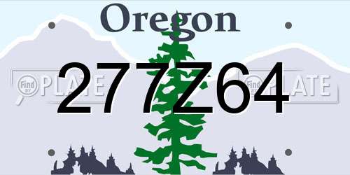 277Z64 Oregon License Plate