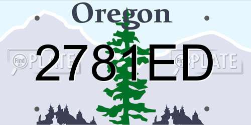 2781ED Oregon License Plate