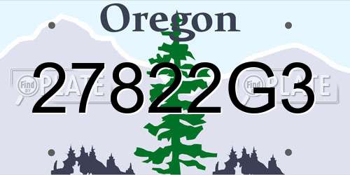 27822G3 Oregon License Plate