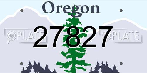 27827 Oregon License Plate