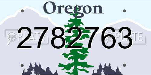 2782763 Oregon License Plate