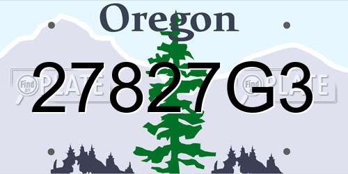 27827G3 Oregon License Plate
