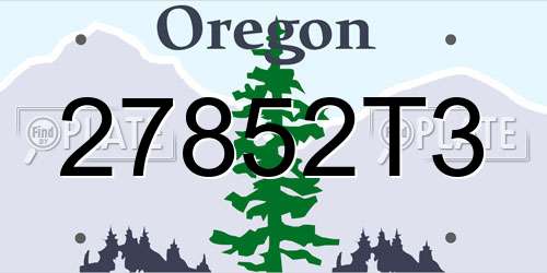 27852T3 Oregon License Plate