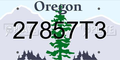 27857T3 Oregon License Plate