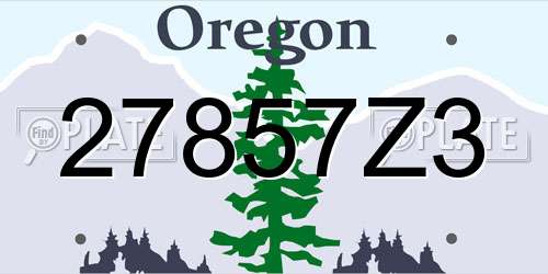 27857Z3 Oregon License Plate