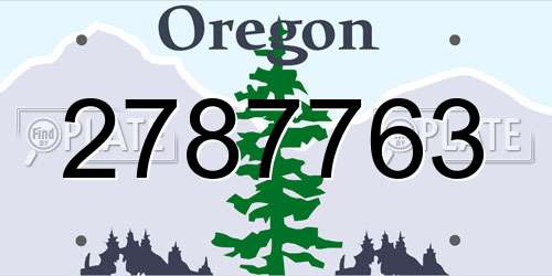 2787763 Oregon License Plate
