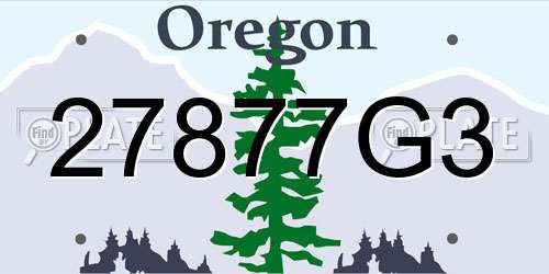 27877G3 Oregon License Plate