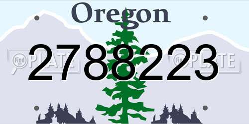 2788223 Oregon License Plate