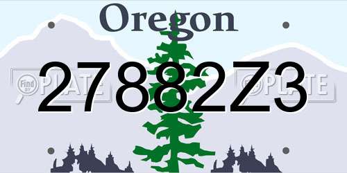27882Z3 Oregon License Plate