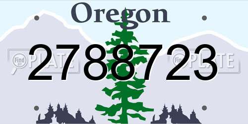 2788723 Oregon License Plate