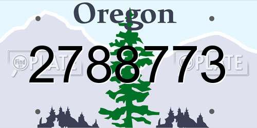 2788773 Oregon License Plate