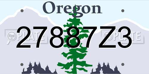 27887Z3 Oregon License Plate