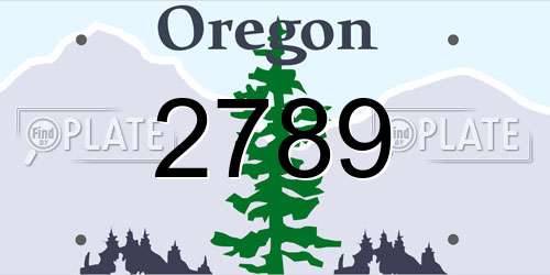 2789 Oregon License Plate