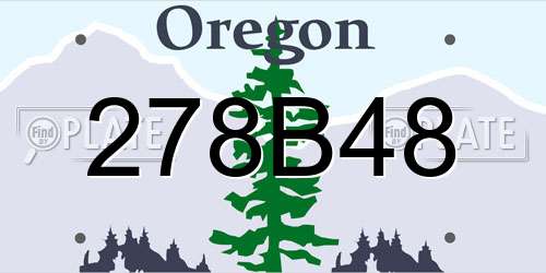 278B48 Oregon License Plate