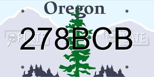 278BCB Oregon License Plate