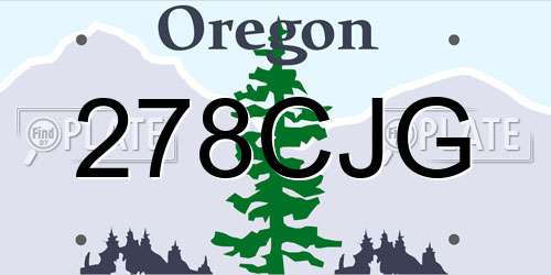 278CJG Oregon License Plate