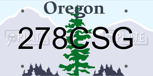 278CSG Oregon License Plate