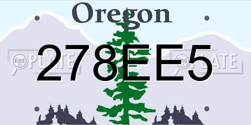 278EE5 Oregon License Plate