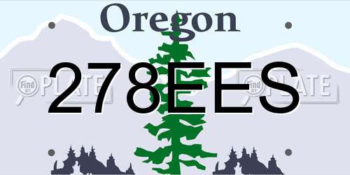 278EES Oregon License Plate