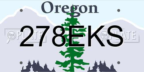 278EKS Oregon License Plate