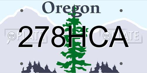 278HCA Oregon License Plate