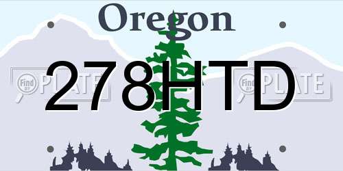278HTD Oregon License Plate