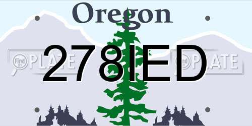 278IED Oregon License Plate