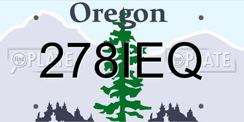 278IEQ Oregon License Plate