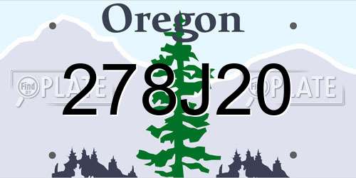 278J20 Oregon License Plate