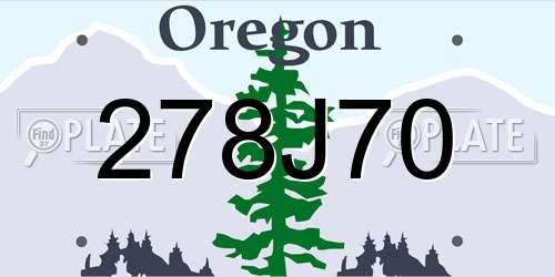 278J70 Oregon License Plate