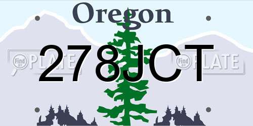 278JCT Oregon License Plate