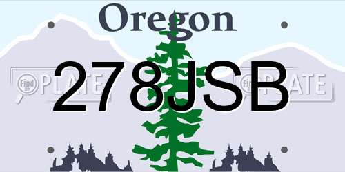278JSB Oregon License Plate