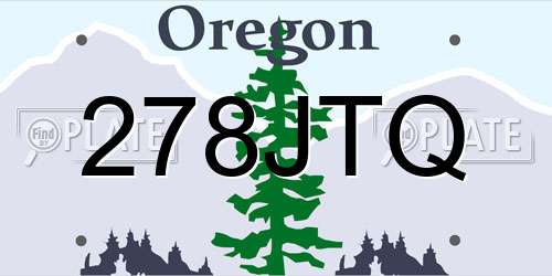 278JTQ Oregon License Plate