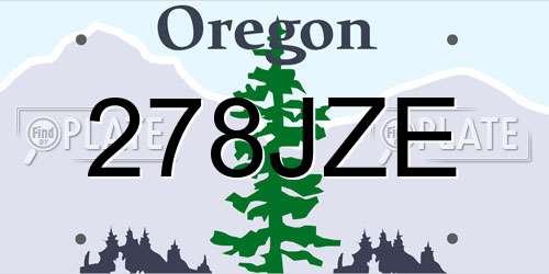 278JZE Oregon License Plate