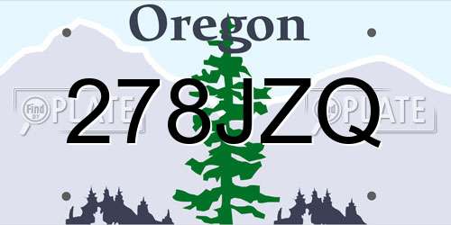 278JZQ Oregon License Plate