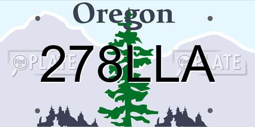 278LLA Oregon License Plate