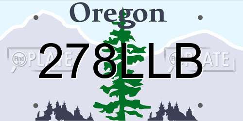 278LLB Oregon License Plate